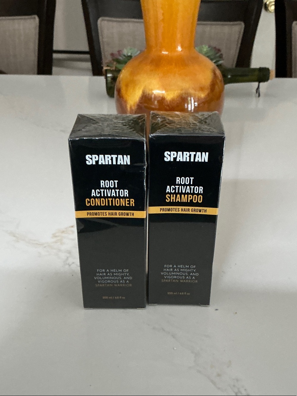 SPARTAN Root Activator Shampoo & Conditioner Set in Black and Gold